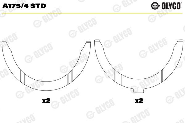 GLYCO Thrust Washer, crankshaft A175/4 STD GLYCO A175/4 STD TOYOTA Starlet 1000 Hatchback (KP30) thrust washers replacement