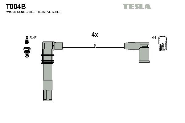 TESLA Kit de câbles d'allumage T004B TESLA T004B Faisceau d'allumage Polo 4 d'origine prix