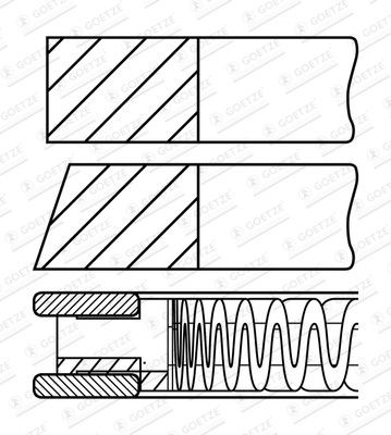 Piston Ring Kit GOETZE ENGINE 08-426100-00 GOETZE ENGINE 08-426100-00 2012 MAZDA 2 piston rings replacement