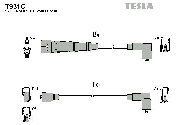 TESLA Kit de câbles d'allumage T931C T931C Faisceau d'allumage MERCEDES-BENZ T1 Autobus/Autocar TESLA