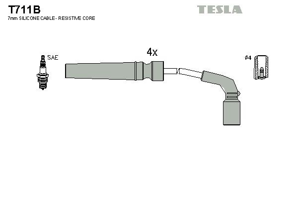 TESLA Tændkabelsæt T711B TESLA T711B Tændrørskabler Daewoo Nubira Klaj billig