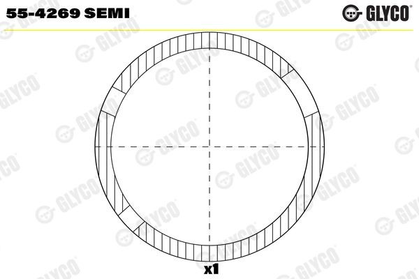 GLYCO Casquilho da chumaceira, biela 55-4269 SEMI GLYCO 55-4269 SEMI Casquilho da chumaceira, biela