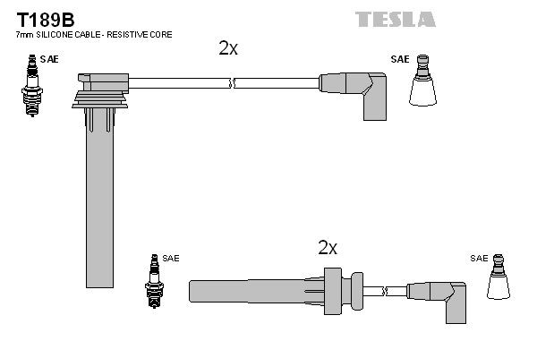 TESLA Jogo de cabos de ignição T189B Cabos de vela Jeep MK74 T189B TESLA