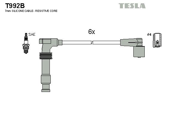 TESLA Jogo de cabos de ignição T992B Cabos de vela TESLA ASTRA T992B baratos