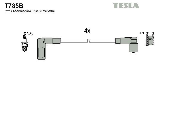 TESLA Bougiekabels T785B T785B Bougiekabel FIAT 125 TESLA