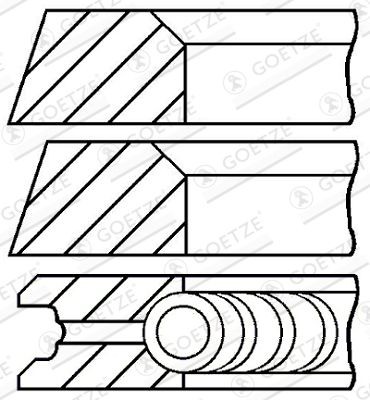 GOETZE ENGINE Jeu de segments de pistons 08-320300-10 GOETZE ENGINE 08-320300-10 Jeu de segments de pistons Porsche 944 Coupe pas cher