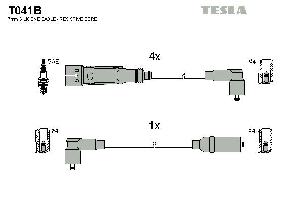 TESLA Sada zapaľovacích káblov T041B Zapaľovacie káble TESLA 105,120 T041B lacné