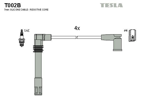 TESLA Tändkabelsats T002B T002B TESLA tändkabelsats AUDI TT