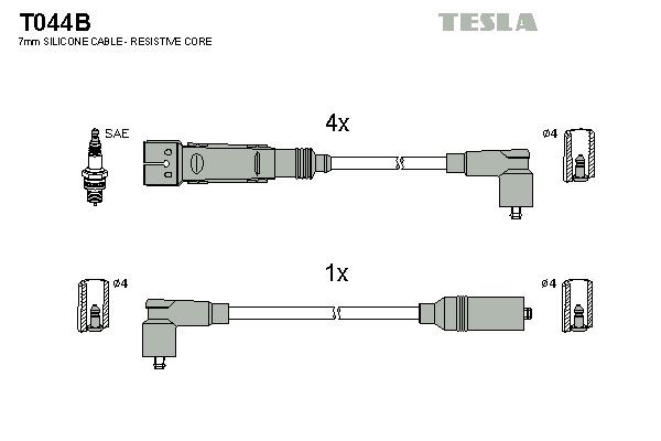 TESLA Kit cavi candele T044B T044B Cavi candele Volkswagen CADDY TESLA costo