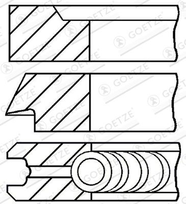 GOETZE ENGINE Jeu de segments de pistons 08-178500-10 Segment de piston GOETZE ENGINE MERCEDES-BENZ 08-178500-10