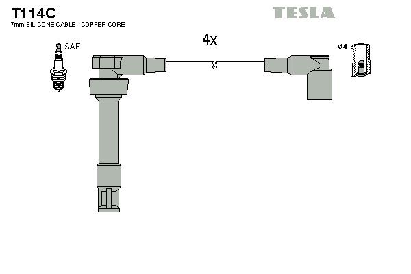 TESLA Tändkabelsats T114C TESLA T114C Tändkablar Volvo XC60 kostand