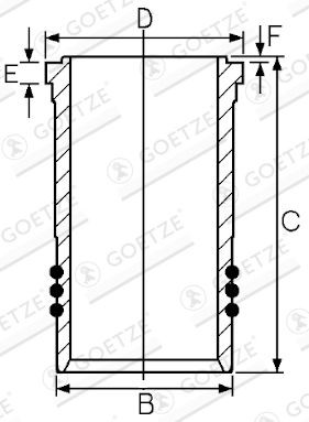GOETZE ENGINE Camisa de cilindro 15-260080-00 GOETZE ENGINE 15-260080-00 Camisas dos cilindros Ritmo I Cabrio preço
