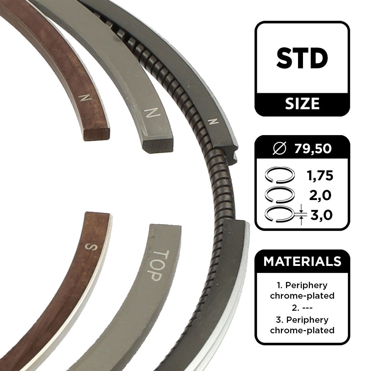 ET ENGINETEAM Piston Ring Kit R1005000 Volkswagen VENTO ET ENGINETEAM piston rings R1005000