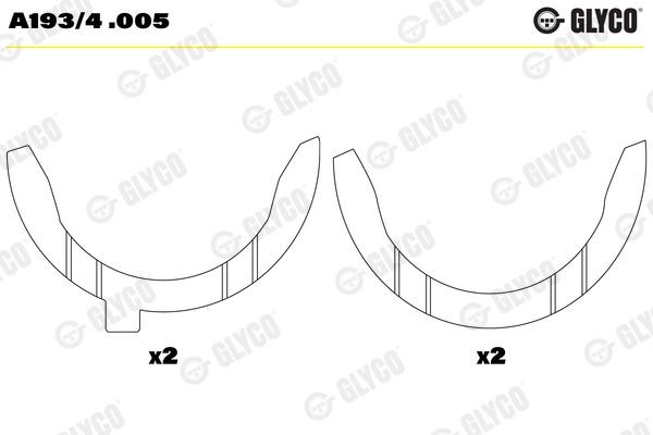 GLYCO Distanceskive, krumtapaksel A193/4 .005 GLYCO A193/4.005 Croma Van (194) Krumtapakselskiver pris