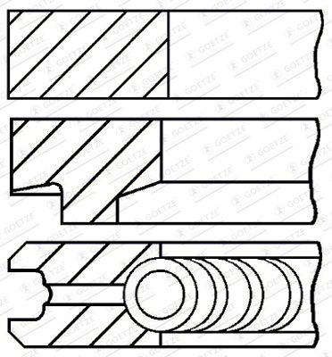 Zuigerveerset GOETZE ENGINE 08-146108-00 GOETZE ENGINE 08-146108-00 Zuigerring Saab 9-5 2009