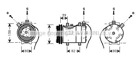 PRASCO AC-kompressor AIK009 PRASCO AIK009 AC-kompressor AUDI 80 B3 (89, 89Q, 8A) 2.0 E 115 hk 1991