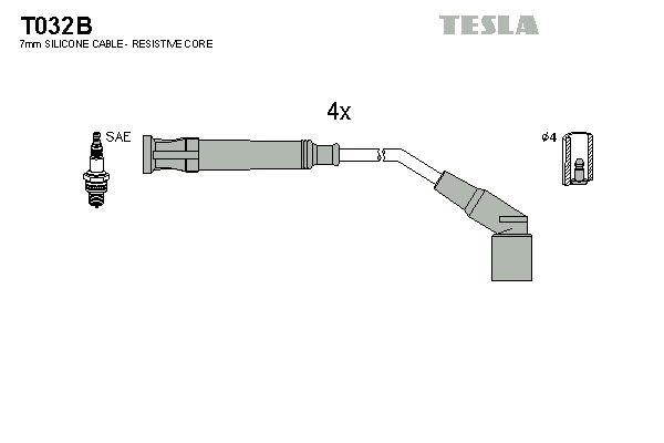 TESLA Tändkabelsats T032B T032B TESLA tändkabelsats BMW 4-serie