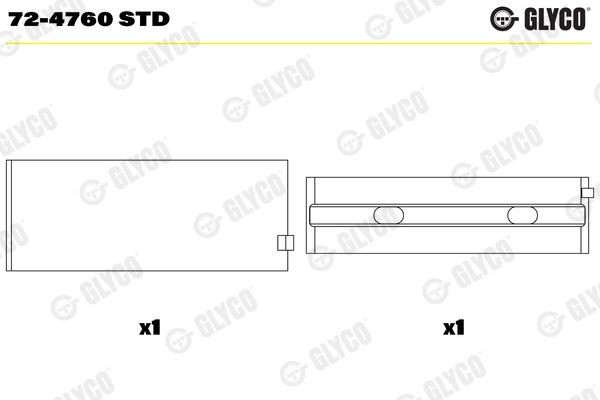GLYCO Crankshaft bearing 72-4760 STD GLYCO 72-4760 STD Tata (Telco) INDICA crankshaft bearing price