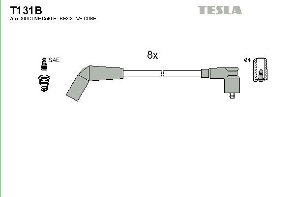 Sytytysjohtosarja TESLA T131B TESLA T131B LAND ROVER RANGE ROVER 2002 Sytytyskaapeli
