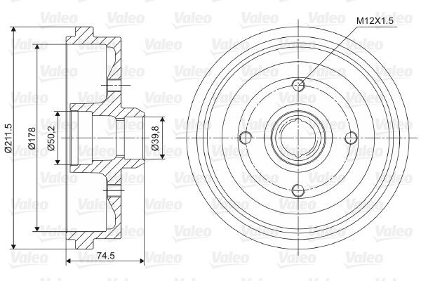 VALEO Tamburo freno 237009 237009 costo Tamburo freno Volkswagen UP VALEO