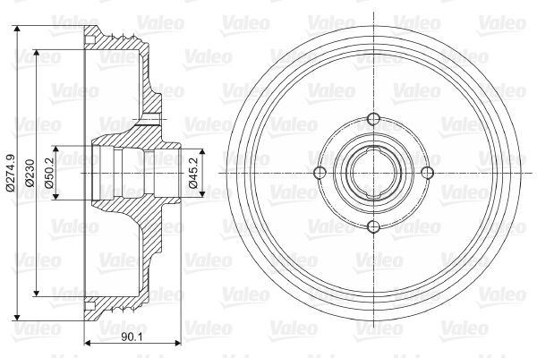 VALEO Tamburo freno 237086 237086 costo Tamburo freno Volkswagen UP VALEO