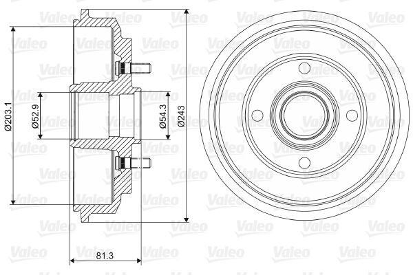 VALEO Brzdový bubon 237088 VALEO Brzdový bubon HONDA 237088
