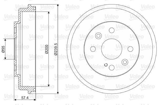 VALEO Brake drum 237046 237046 VALEO drum brake for MAZDA 929