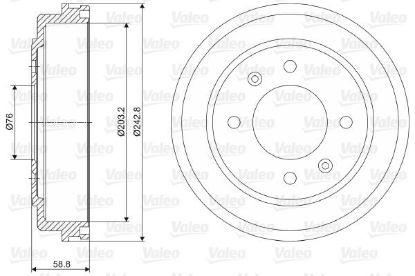 VALEO Tamburo freno 237055 237055 costo Tamburo freno HYUNDAI ATOS VALEO