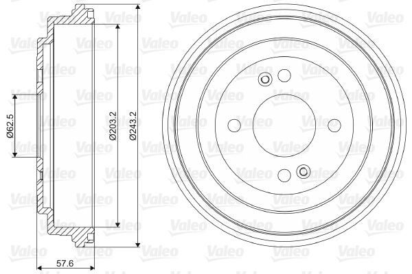 VALEO Tamburo freno 237091 237091 Tamburo freno VALEO VOLVO V50 costo
