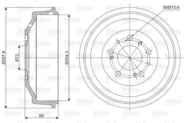 VALEO Tambour de frein 237014 237014 VALEO Tambour de frein Kia pas cher
