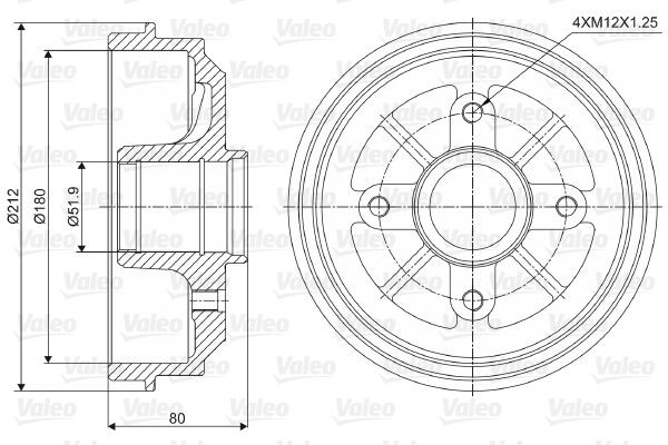 VALEO Piduritrummel 237001 VALEO Piduritrummel DACIA 237001
