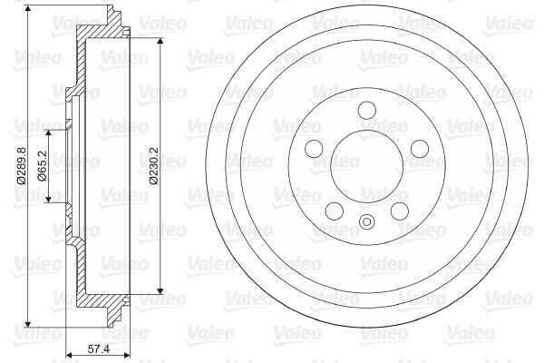 VALEO Bremsetrommel 237085 237085 Bremsetrommel PEUGEOT 206 VALEO