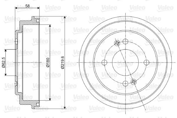 VALEO Tambour de frein 237059 Tambour de frein KIA VALEO 237059