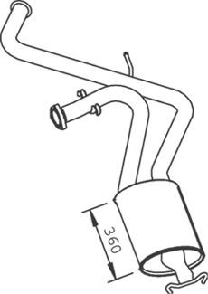 DINEX Rear silencer 33313 PEUGEOT 404 DINEX exhaust silencer 33313