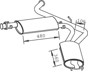 DINEX Silenziatore centrale / posteriore 33317 33317 costo Marmitta centrale DINEX FIAT SEICENTO