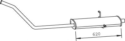 DINEX Fremre eksospotte 36345 36345 Forreste lyddemper TOYOTA HIACE DINEX