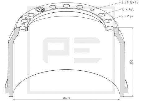 PETERS ENNEPETAL Piduritrummel 016.403-00A 016.403-00A Trummelpidur MERCEDES-BENZ VIANO PETERS ENNEPETAL