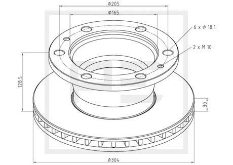 PETERS ENNEPETAL Bremseskive 026.651-10A Bremseskive PETERS ENNEPETAL Mercedes-Benz T1 Bus 026.651-10A
