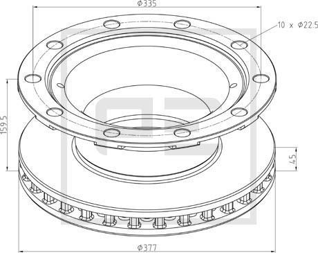 PETERS ENNEPETAL Brake disc 046.379-00A 046.379-00A PETERS ENNEPETAL SMART brake discs and rotors