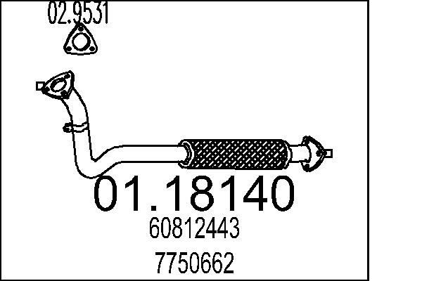 MTS Tubo gas scarico 01.18140 01.18140 Tubo gas scarico MTS ALFA ROMEO BRERA costo