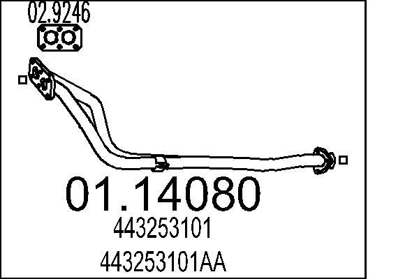 MTS Tubo gas scarico 01.14080 01.14080 Tubo gas scarico AUDI Q7 MTS costo
