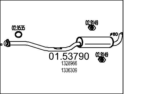 MTS Kesksummuti 01.53790 Kesksummuti MTS Volvo V40 Kombi 01.53790
