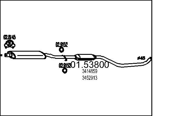 MTS Mittenljuddämpare 01.53800 01.53800 MTS central ljuddämpare Volvo 940