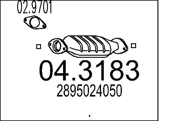 MTS Katalizators 04.3183 04.3183 Katalizators MTS PORSCHE 356