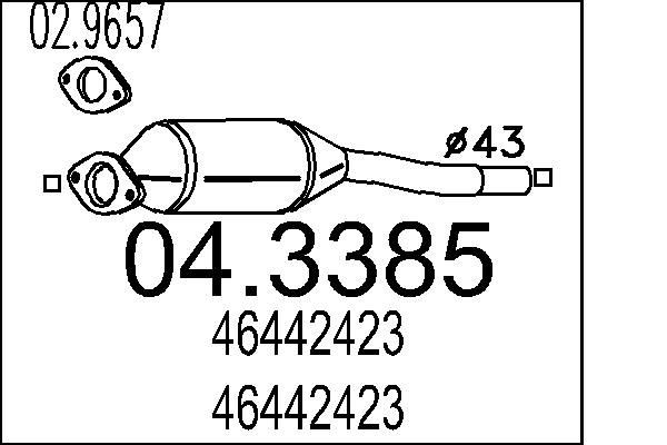 MTS Catalizzatore 04.3385 04.3385 costo Catalizzatore DODGE CARAVAN MTS