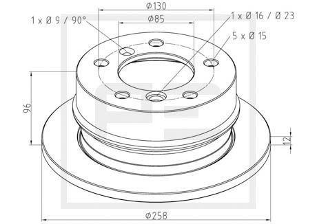 PETERS ENNEPETAL Δισκόπλακα 016.290-00A Δίσκοι MERCEDES-BENZ PETERS ENNEPETAL 016.290-00A