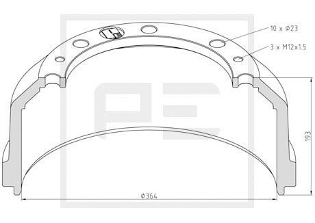 PETERS ENNEPETAL Bremžu trumulis 016.466-00A 016.466-00A Trumuļu bremzes PETERS ENNEPETAL MERCEDES-BENZ VIANO
