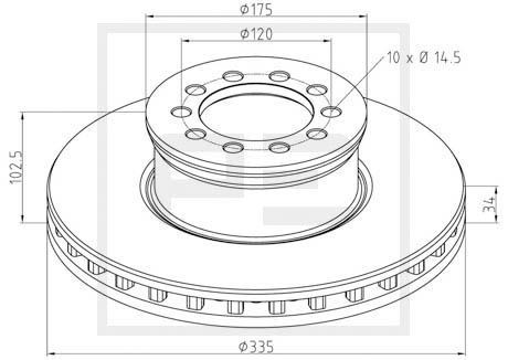 PETERS ENNEPETAL Brake disc 016.662-00A 016.662-00A PETERS ENNEPETAL brake discs for MERCEDES-BENZ SPRINTER
