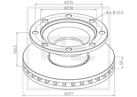PETERS ENNEPETAL Disque de frein 046.375-00A Fiat 500 Disques PETERS ENNEPETAL 046.375-00A