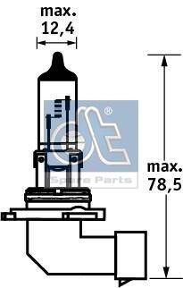 DT Spare Parts Kvēlspuldze, Miglas lukturis 11.84140 11.84140 Aizmugurējie miglas lukturi SUBARU OUTBACK DT Spare Parts
